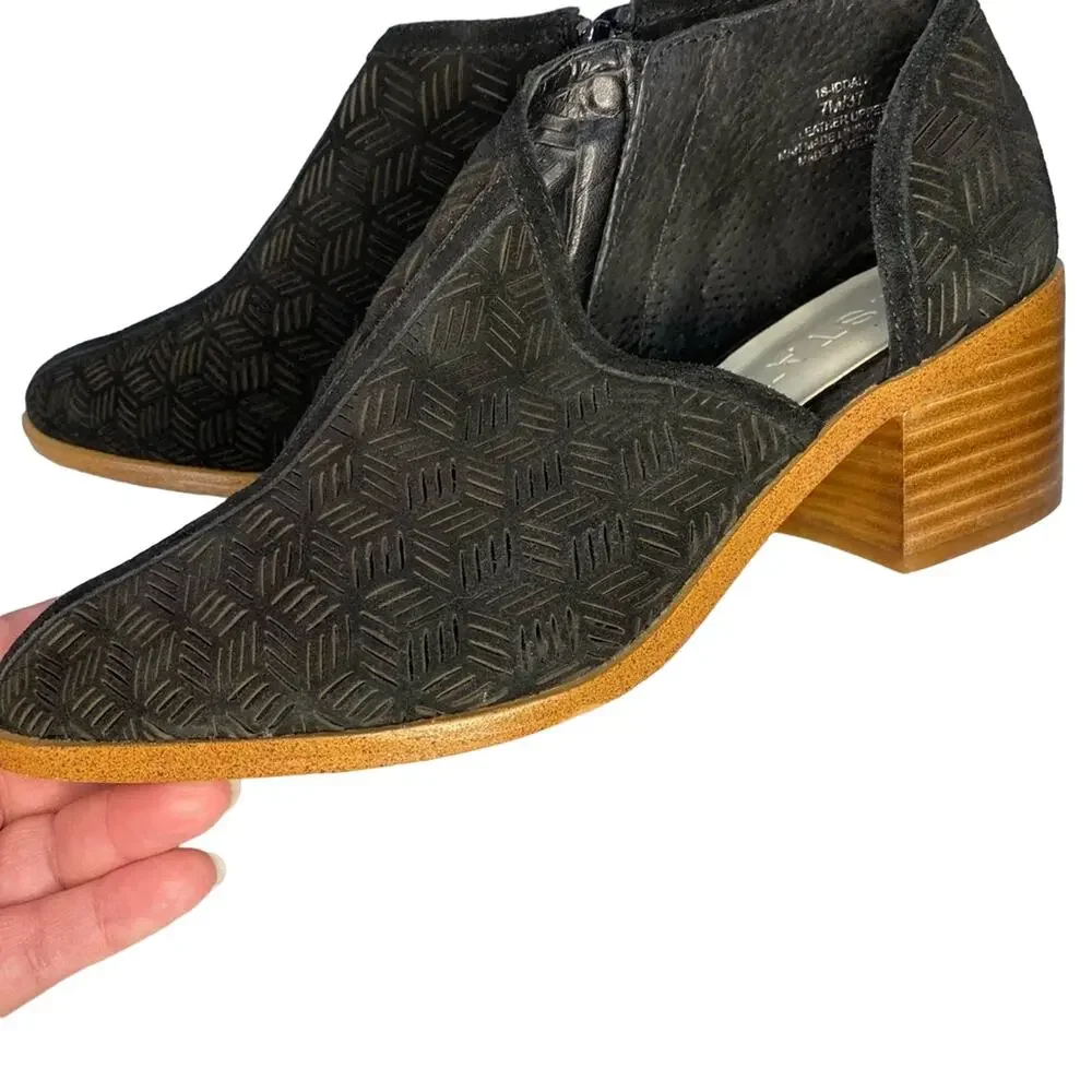 1.State Iddah Leather Ankle Booties size 7 Boho Preppy Classic
